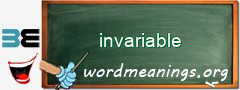 WordMeaning blackboard for invariable